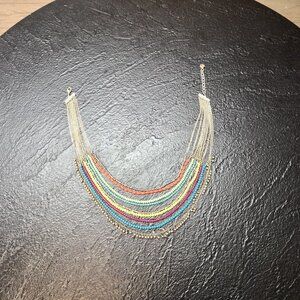 Talbots Multistrand Colorful Beaded Necklace Boho Summer Layering Vacation Vibes